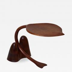 Solid Walnut Studio Side Table in Leaf Shape USA 1970s - 701455