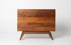 Solid Walnut Three Drawer Dresser by Ace Hi with splayed legs - 4645901