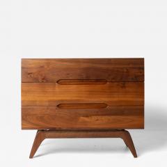 Solid Walnut Three Drawer Dresser by Ace Hi with splayed legs - 4648110