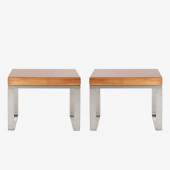 Solid Wood Accent Bench Tables with Steel Bases Pair - 1430698