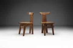 Solid Wood Brutalist Chairs with Mortise and Tenon Joinery Europe ca 1960s - 3039418