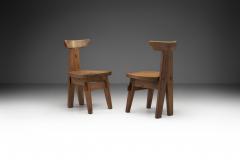 Solid Wood Brutalist Chairs with Mortise and Tenon Joinery Europe ca 1960s - 3039420