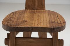 Solid Wood Brutalist Chairs with Mortise and Tenon Joinery Europe ca 1960s - 3039424