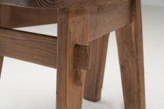 Solid Wood Brutalist Chairs with Mortise and Tenon Joinery Europe ca 1960s - 3039428