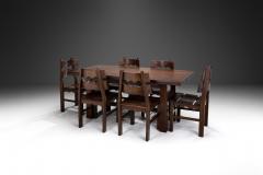 Solid Wood Brutalist Dining Set Europe 20th Century - 3682437