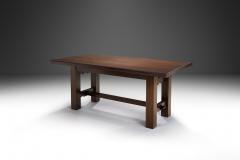 Solid Wood Brutalist Dining Table Europe 20th Century - 3687027