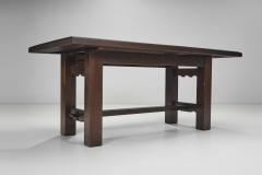 Solid Wood Brutalist Dining Table Europe 20th Century - 3687034