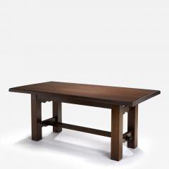 Solid Wood Brutalist Dining Table Europe 20th Century - 3697325