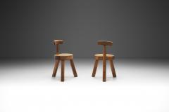Solid Wood Brutalist Low Chairs France 1960s - 3211971