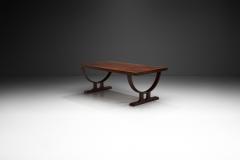 Solid Wood Dining Table with Circular Trestle Base Scandinavia 1970s - 2781633