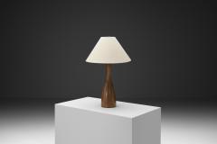 Solid Wood Table Lamp with Fabric Shade Europe 1960s - 4563278
