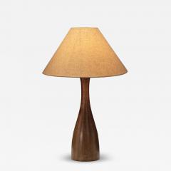 Solid Wood Table Lamp with Fabric Shade Europe 1960s - 4569805