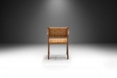 Solid Wood and Woven Papercord Armchair Europe 1970s - 3385379