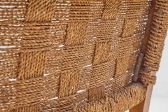 Solid Wood and Woven Papercord Armchair Europe 1970s - 3385382