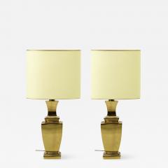 Solid bronze urn shaped pair of neo classic table lamp - 873200