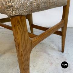 Solid oak wood chair with upholstered seat and back 1960s - 2320380