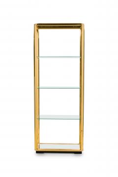 Solmet Italian Mid Century Four Shelf Brass Frame Etagere Bookshelf - 4651773