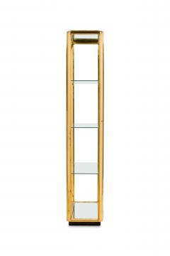 Solmet Italian Mid Century Four Shelf Brass Frame Etagere Bookshelf - 4651774