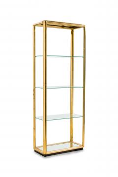 Solmet Italian Mid Century Four Shelf Brass Frame Etagere Bookshelf - 4651775