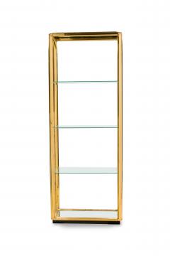 Solmet Italian Mid Century Four Shelf Brass Frame Etagere Bookshelf - 4651776