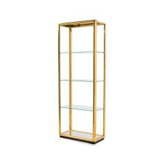 Solmet Italian Mid Century Four Shelf Brass Frame Etagere Bookshelf - 4700329