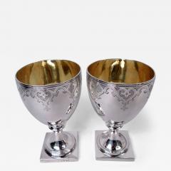 Soloman Hougham Pair of English Georgian Neoclassical Sterling Silver Goblets 1803 - 4546002