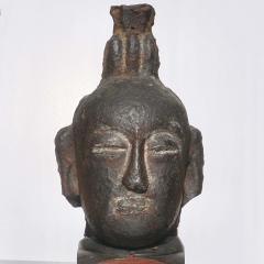 Song to Ming Dynasty Cast Iron Daoist Buddhist Head - 3009674
