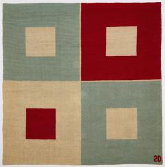 Sonia Delaunay Carr rouge Carr blanc Hand knotted Wool Rug - 4472284