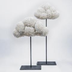 Sophie Brillouet METAMORPHOSE XII Seashell cloud sculpture with pedestal - 3148620