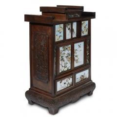 Sosuke Namikawa Japanese Table Cabinet with Cloisonne Panels Attributed to Namikawa Sosuke - 996556