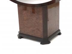 Soubrier Maison Soubrier rare Art deco pagoda stool in makassar top and thuya burl base - 928186