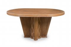 Soubrier Mid Century French Limed Oak Inlaid Dining Table - 4172676