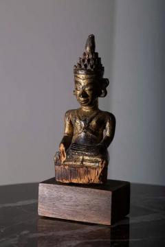 South East Asian lacquered wood Buddha 19th century - 3690734