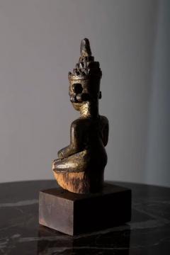 South East Asian lacquered wood Buddha 19th century - 3690743