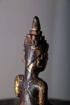 South East Asian lacquered wood Buddha 19th century - 3690832