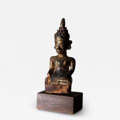 South East Asian lacquered wood Buddha 19th century - 3697184