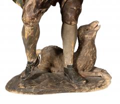 South German Carved Wood Figure Of A Shepherd And His Sheep - 4712267