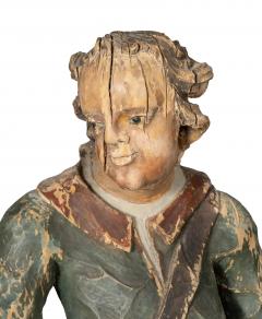 South German Carved Wood Figure Of A Shepherd And His Sheep - 4712268