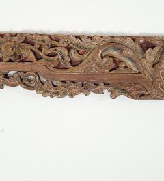 Southeast Asian Hardwood Carved Lintel 19th century or earlier - 3521837