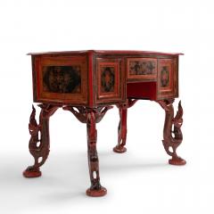 Southeast Asian Red Lacquered Decorated Desk - 1429061