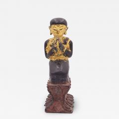 Southeast Asian Wood Carving of Monk at Prayer circa 1890 - 2602540