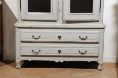 Southwestern French 1760s Louis XV Buffet Deux Corps with Chicken Wire Doors - 3417116
