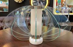 Space Age Italian Marble Base Art Glass Table Lamp circa 1960 - 1232784