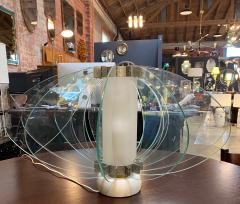 Space Age Italian Marble Base Art Glass Table Lamp circa 1960 - 1232789