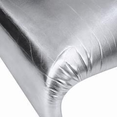 Space Age Moscheni Fiberglass And Silver Vinyl Fabric Italian 1970s Lounge Chair - 4514210