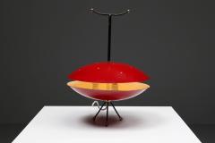Space Age Red Black Lamp 1970s - 2340127