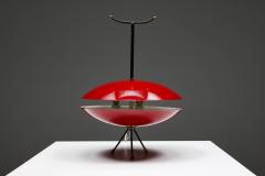 Space Age Red Black Lamp 1970s - 2340171