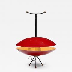 Space Age Red Black Lamp 1970s - 2343516