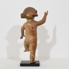 Spanish 17th 18th Century Hand Carved Wooden Baroque Angel - 4111916