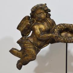 Spanish 18th Century Carved Wooden Baroque Angel Fragment - 4120944